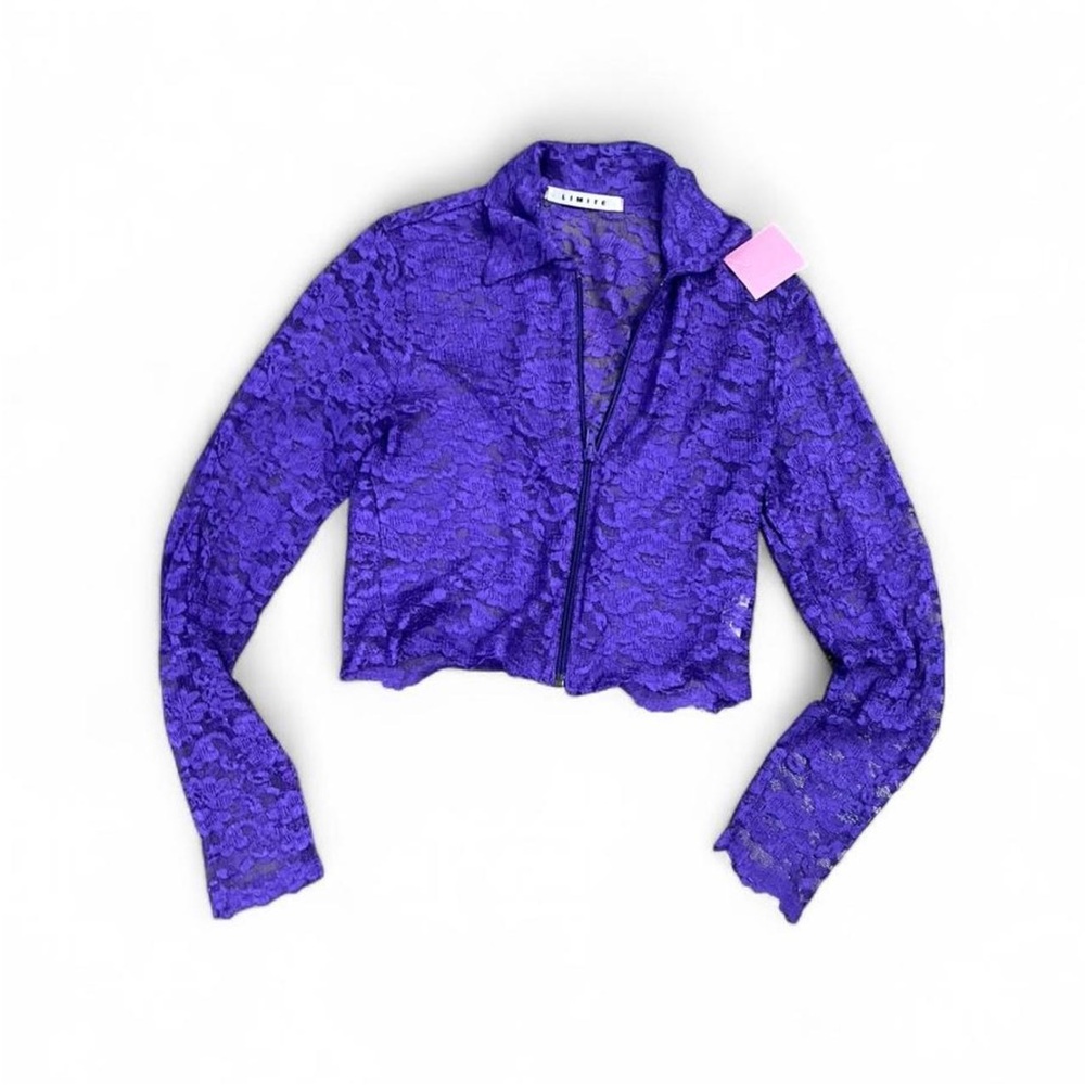 Limite Purple Lace Cropped Jacket